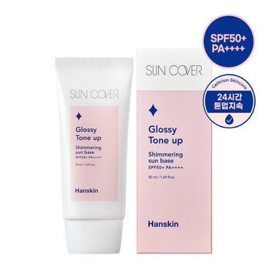 Cosmetics Hanskin | Hanskin Sun Cover Glossy Tone Up Shimmering Sun Base Sp