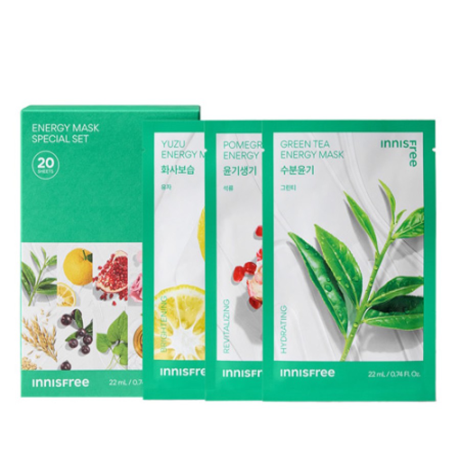 Skin Care Innisfree | Innisfree Energy Mask Special Set [20Pcs]