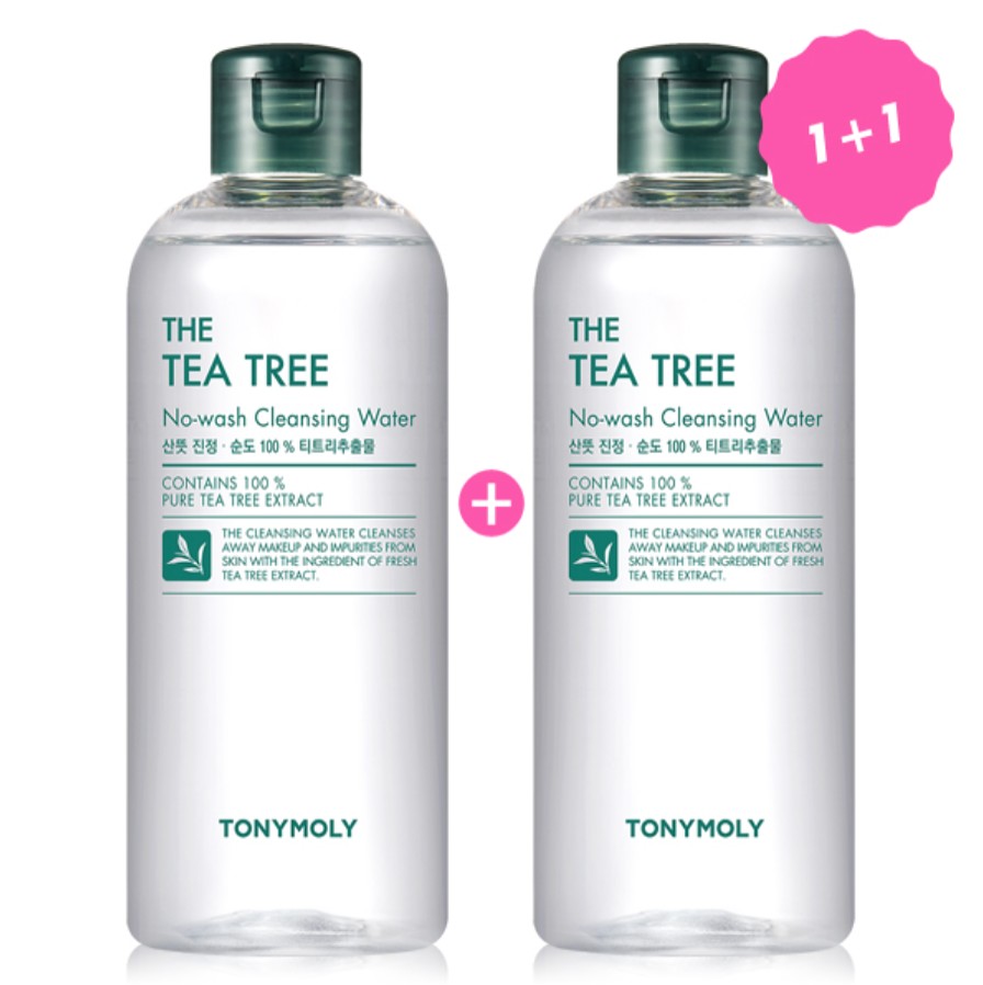 Skin Care TonyMoly | Tonymoly The Tea Tree No-Wash Cleansing Water 300Ml 1+1