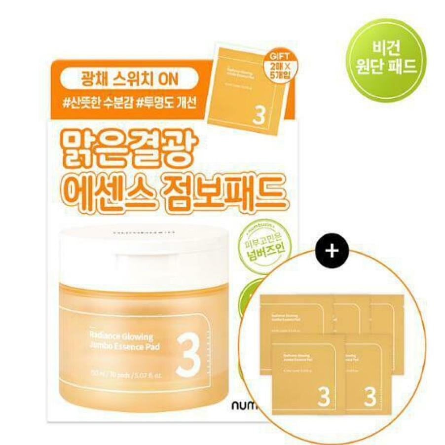 Skin Care Numbuzin | Numbuzin No.3 Radiance Glowing Jumbo Essence Pad [70Pcs