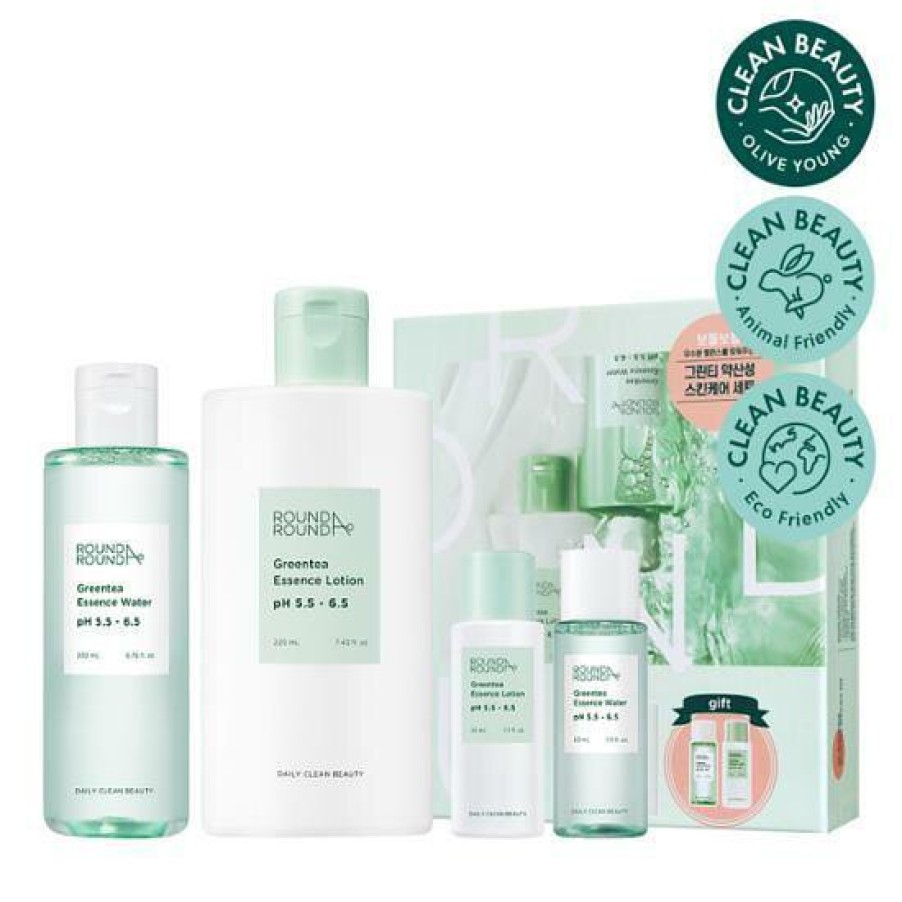 Skin Care Round | Round A Round Greentea Skin Care Set (Toner 200Ml + Lot