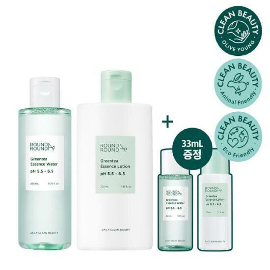 Skin Care Round | Round A Round Greentea Skin Care Set (Toner 200Ml + Lot