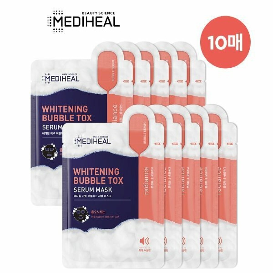 Skin Care Mediheal | Mediheal Whitening Bubble Tox Serum Mask [10Pcs]