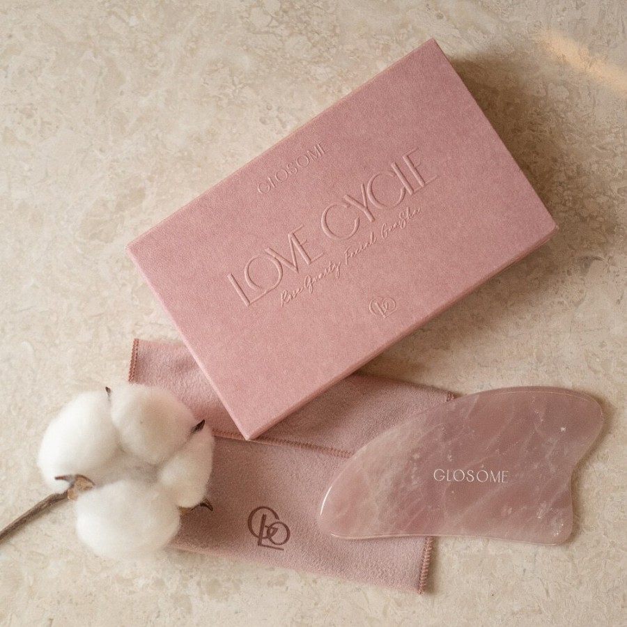 Cosmetics GLOSOME | Glosome Love Cycle Rose Quartz Facial Gua Sha