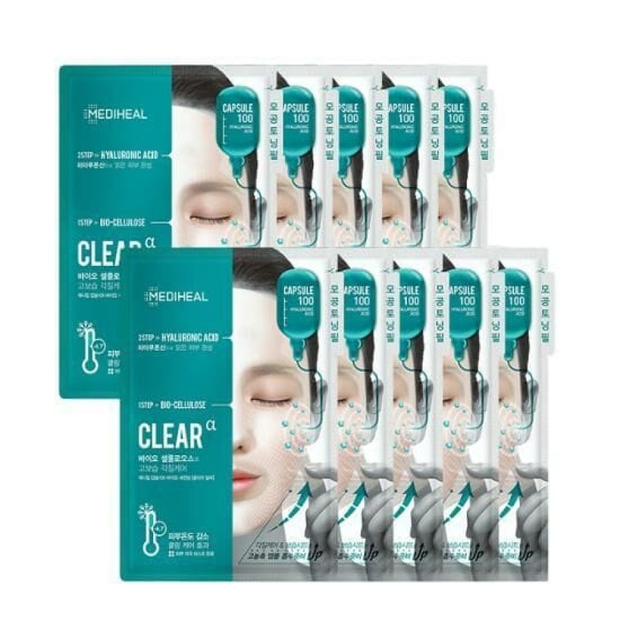 Skin Care Mediheal | Mediheal Capsule 100 Bio-Cellulose Calming Clear Mask [