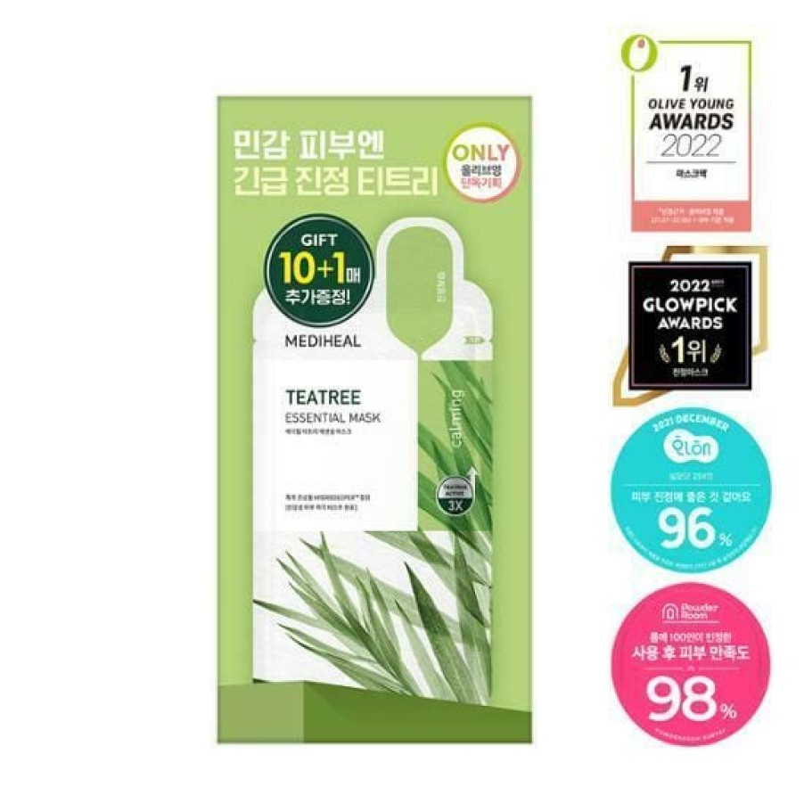 Skin Care Mediheal | Mediheal Tea Tree Essential Mask 10+1Pcs [Olive Young P