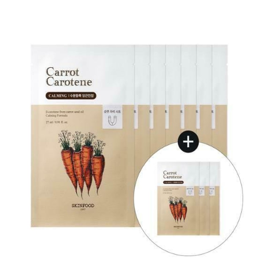 Skin Care SkinFood | Skinfood Carrot Carotene Calming Mask 7+3Pcs [Olive You