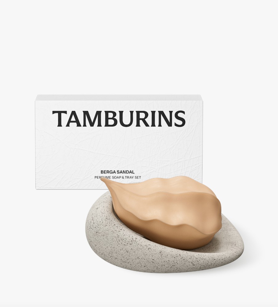 Skin Care Tamburins | Tamburins Perfume Soap & Tray Set 140G - Berga Sandal