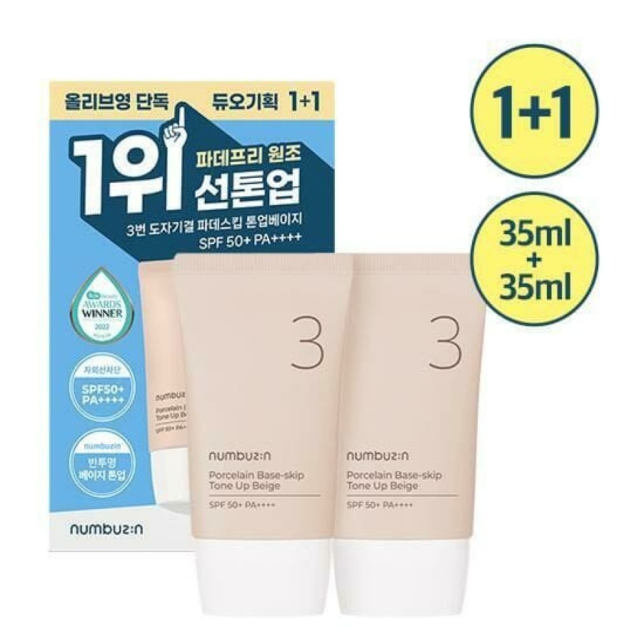 Cosmetics Numbuzin | Numbuzin No.3 Porcelain Base-Skip Tone Up Beige Spf50+