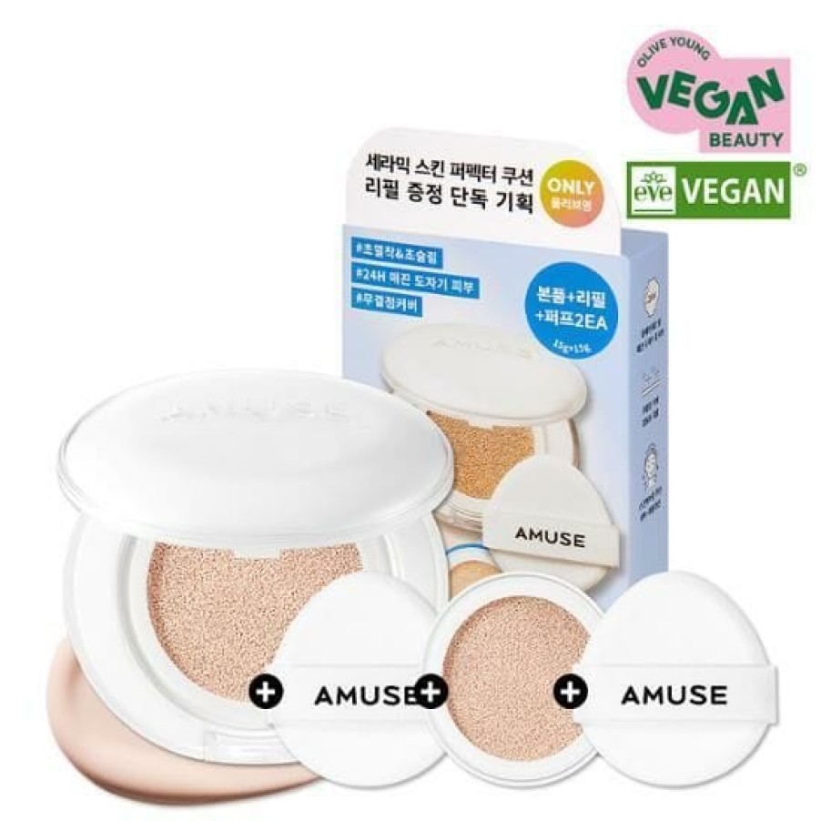 Cosmetics AMUSE | Amuse Ceramic Skin Perfector Cushion (With Refill) [Oli