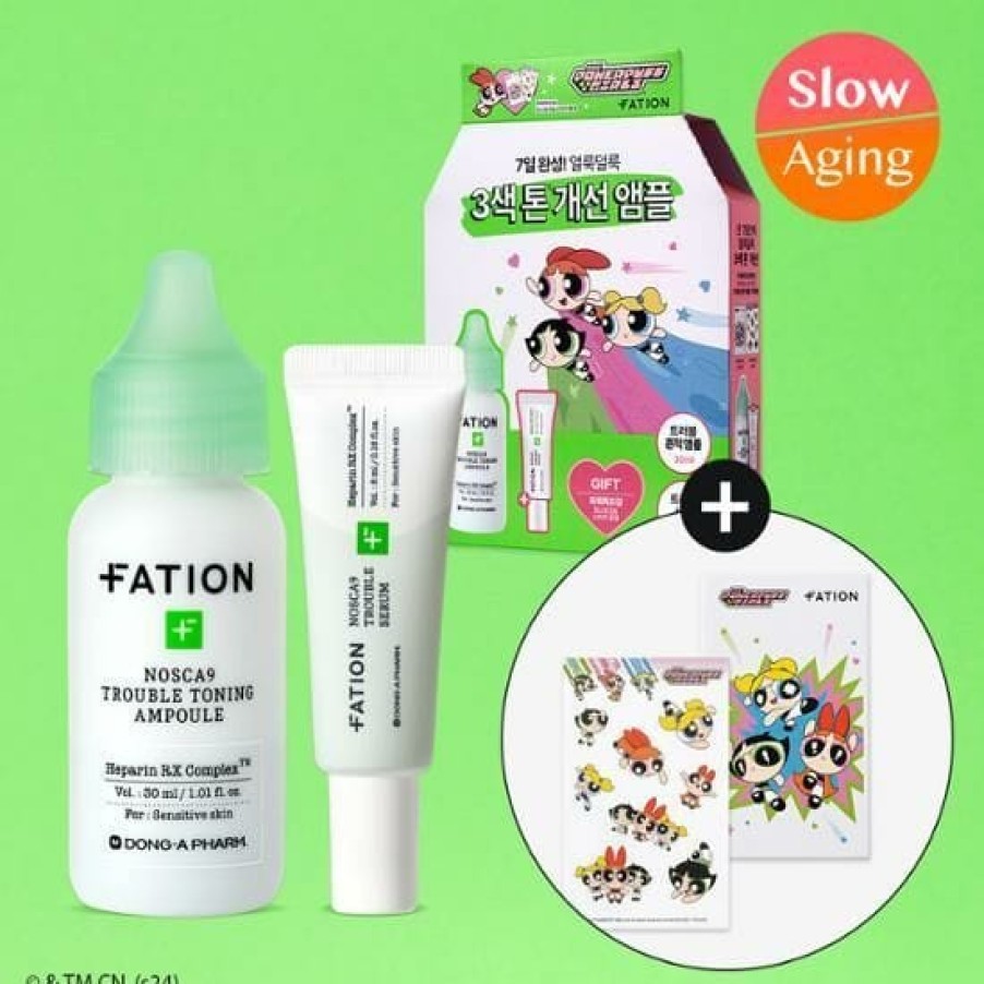 Skin Care FATION | Fation X The Powerpuff Girls Nosca9 Trouble Toning Ampo